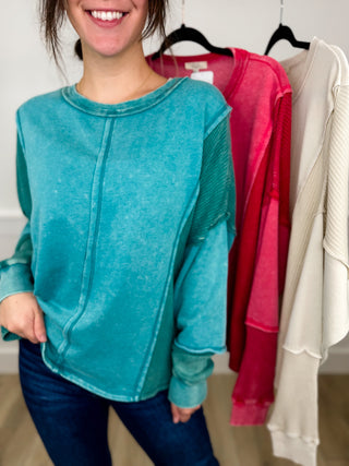 Easel Keep Going Cotton Blend Long Sleeve Top - 3 colors!