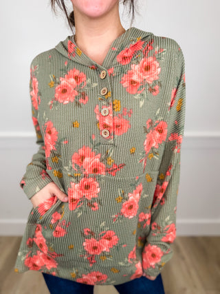 Make it a Statement Ribbed Long Sleeve Avery Mae Hooded Top - 2 colors!