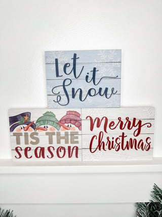 Holiday Message Wood Shelf Sitter - 3 options!