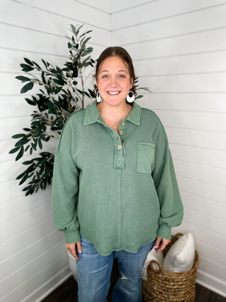 Can't Admit it Cotton Blend Long Sleeve Avery Mae Pullover - 2 colors!