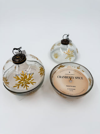 Gold Snowflake Bulb Candle - 2 options!