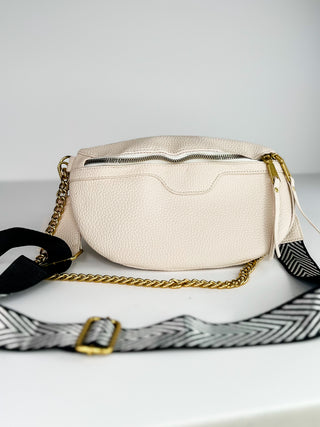 This is it Faux Leather Cream Crossbody Sling Bag