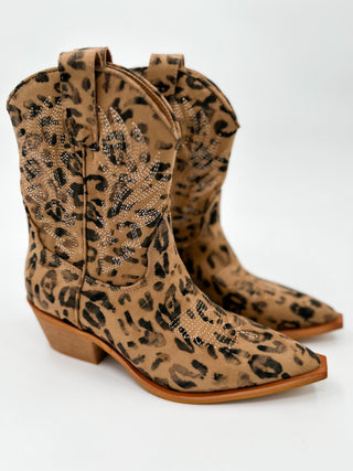 Untamed Spirit Faux Suede Leopard Boots