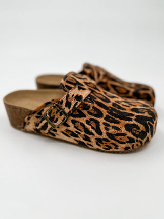 MIA Fiercely Free Faux Suede Leopard Platform Clogs