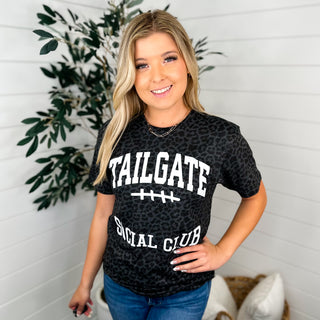 Tailgate Social Club Cotton Blend Short Sleeve Charcoal Avery Mae Graphic Tee Shirt