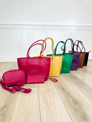 Everything is Handled Faux Leather Tote Bag Set - 6 colors!