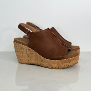 Corky Making Plans Faux Leather Brown Platform Wedges