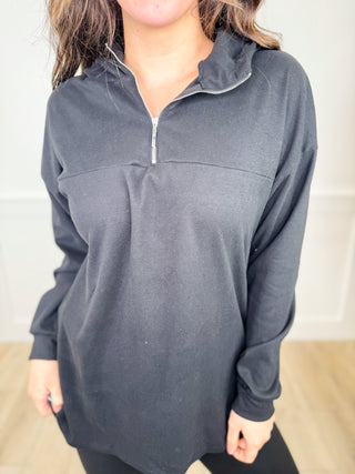 Happy Mind Fleece Long Sleeve Avery Mae Quarter Zip Hoodie Sweatshirt - 2 colors!