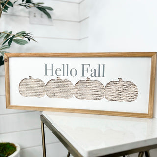 Hello Fall Wooden Hanging Sign