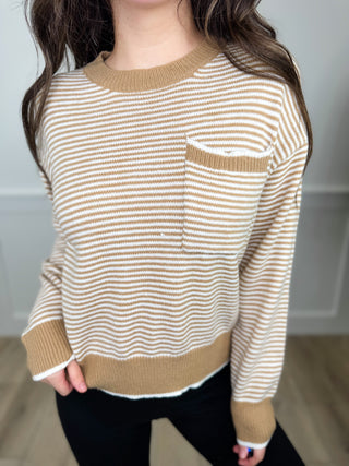 Golden Hour Knit Long Sleeve Camel Avery Mae Sweater Top