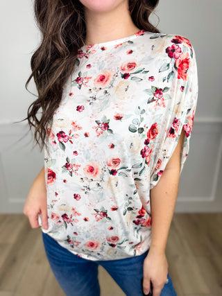 Need to Talk Rayon Blend Dolman Sleeve White Avery Mae Top