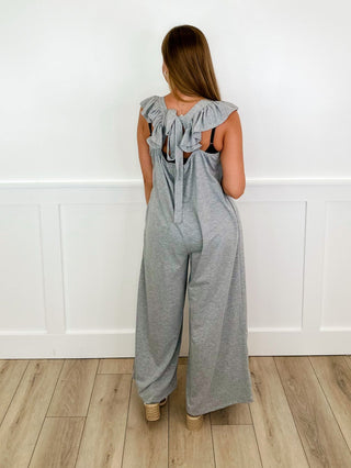 Getting Into it Grey Avery Mae Jumpsuit
