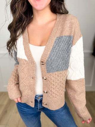 Simply the Best Knit Long Sleeve Tan Avery Mae Button Up Cardigan