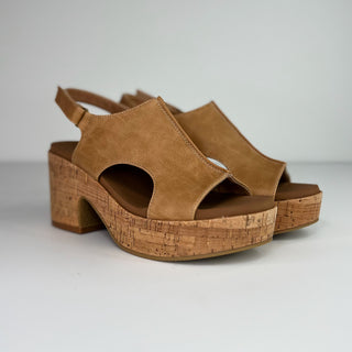 Corky Losing Her Faux Leather Tan Platform Heels