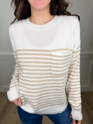 Take a Break Long Sleeve Ivory Avery Mae Sweater Top