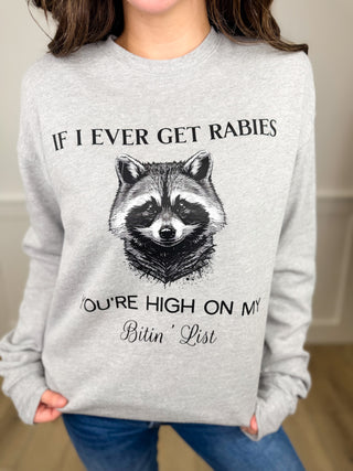 High on the List Cotton Blend Long Sleeve Grey Avery Mae Graphic Crewneck Sweatshirt