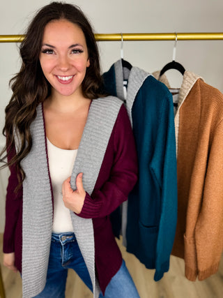 Growth Looks Good on Me Knit Long Sleeve Avery Mae Hooded Cardigan - 3 colors!