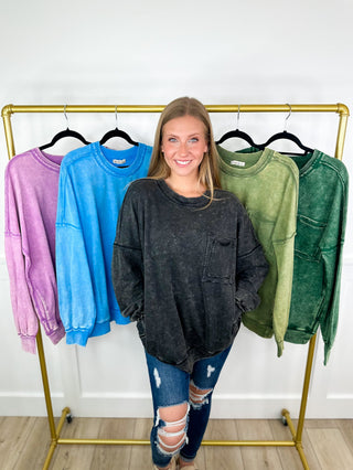Zenana Basic Had to Be There Cotton Long Sleeve Crewneck Sweatshirt - 10 colors!
