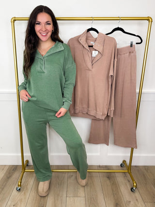 Give Yourself Grace High Rise Cotton Blend Wide Leg Avery Mae Bottoms - 2 colors!