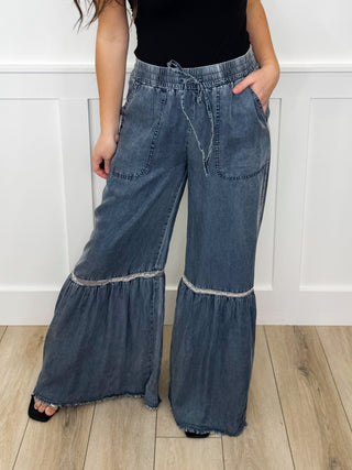 Sew In Love Perfect Days High Rise Lightweight Medium Wash Palazzo Pants