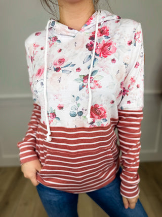 Having Courage Cotton Blend Long Sleeve Brick Avery Mae Hoodie Sweatshirt