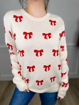 Ampersand Avenue Standing Out Knit Long Sleeve Cream Sweater Top