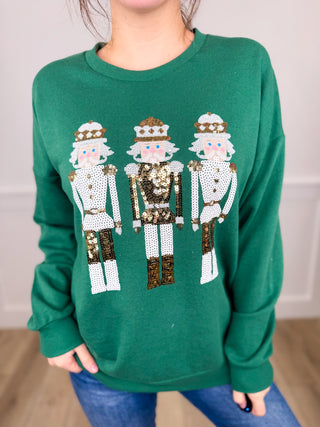 Holiday Soldiers Cotton Blend Long Sleeve Green Avery Mae Top