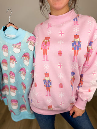 Holiday Headliners Cotton Blend Long Sleeve Avery Mae Mock Neck Sweatshirt - 2 colors!