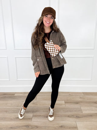 Denim Dreams Cotton Blend Long Sleeve Brown Avery Mae Denim Jacket