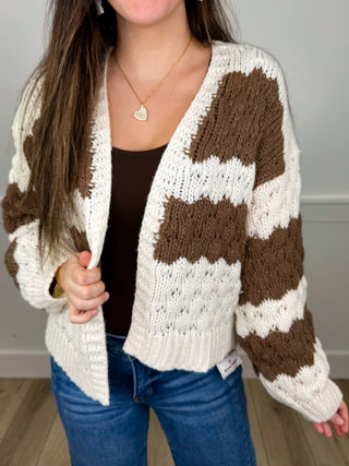 Wishlist Trading Chaos For Calm Knit Long Sleeve Cream Cardigan