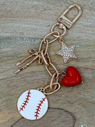 Up to Bat Gold Keychain