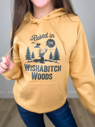 Forest of Feisty Cotton Blend Long Sleeve Marigold Avery Mae Graphic Hoodie Sweatshirt