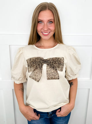 Wild Bow Cotton Short Sleeve Cream Avery Mae Top