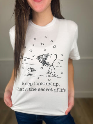 The Secret of Life Cotton Short Sleeve White Avery Mae Graphic Tee Shirt