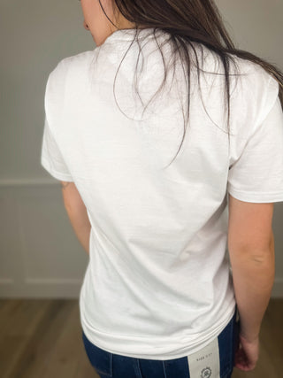 The Secret of Life Cotton Short Sleeve White Avery Mae Graphic Tee Shirt