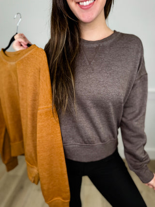Mono B Loving the Journey Cotton Blend Long Sleeve Top - 2 colors!