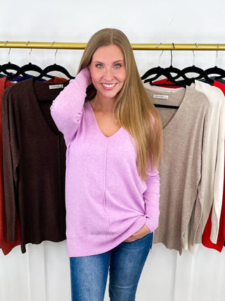 Zenana Basic Tempted By it Knit Long Sleeve Sweater Top - 11 colors!