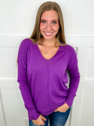 Zenana Basic Tempted By it Knit Long Sleeve Sweater Top - Multiple Options