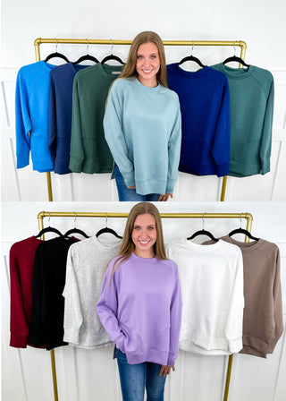 Zenana Basic A Sure Thing Long Sleeve Weekender Top - 12 colors!