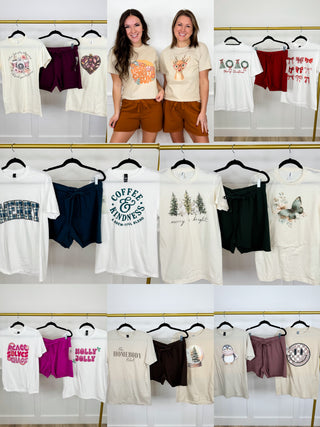 Darling Designs Cotton High Rise Avery Mae Graphic Tee Shirt & Shorts Set - 16 options!