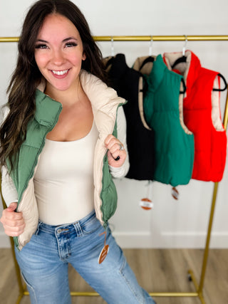 Little Bit of Both Reversible Avery Mae Cropped Puffer Vest - 4 colors!