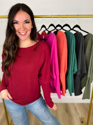 Impressing Myself Ribbed Long Sleeve Avery Mae Top - 6 colors!