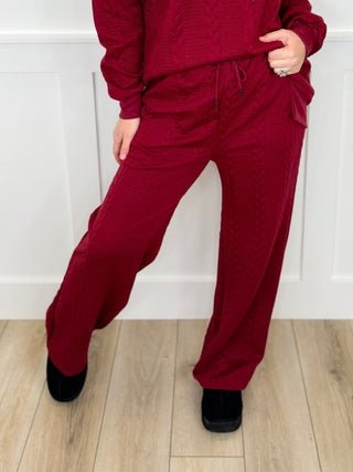 At the Lodge High Rise Knit Wine Avery Mae Bottoms