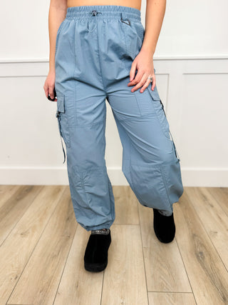 The Easy Keeper High-Rise Lightweight Wide Leg Blue Avery Mae Joggers