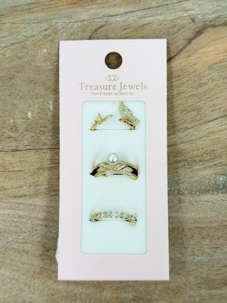 Always Be True Gold Ring Set