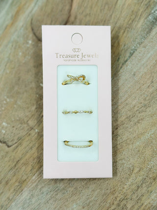 Catch the Light Gold Ring Set