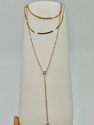 Power Trio Gold Layered Necklace