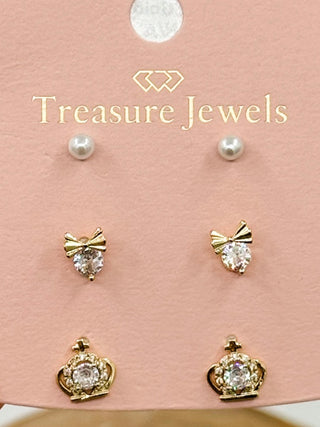 The Queen's Vault Gold Stud Earring Set