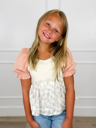 Kids Magic in the Making Cotton Short Sleeve Cream Avery Mae Top