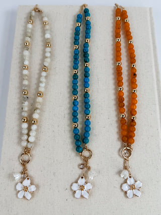 Orange Blossoms Beaded Necklace - Multiple Colors
